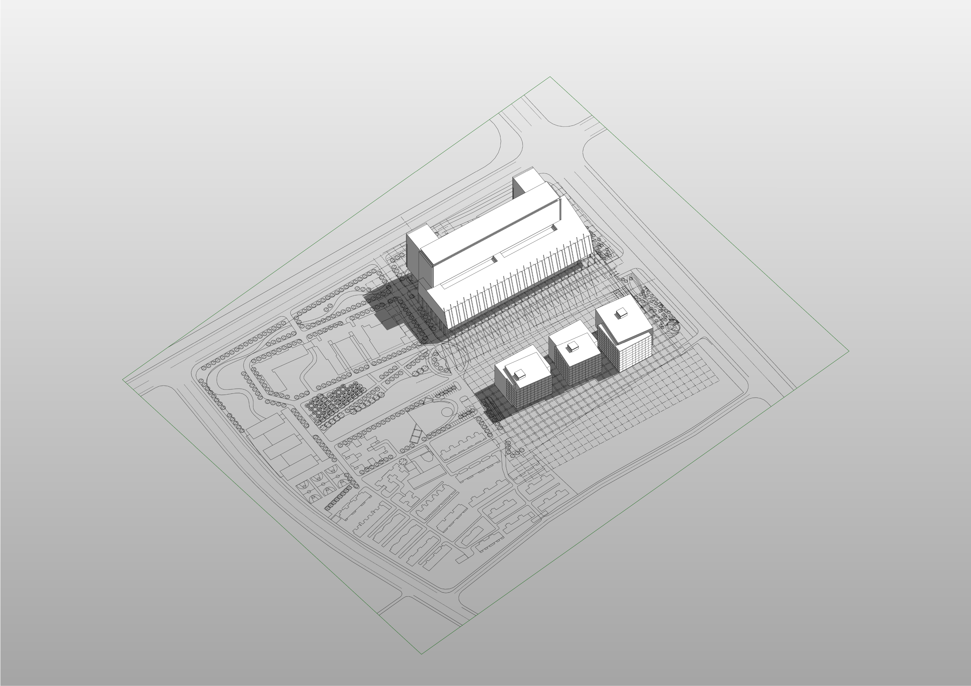 Hospital campus — design option 3